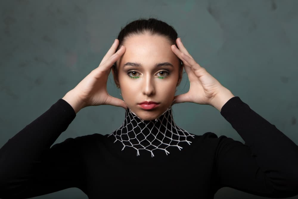 Green Eyed Fashion Portrait by Mihai Bogdan R — canvas wall art
