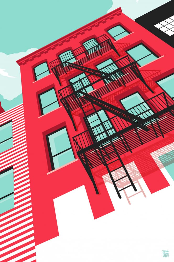 Vibrant City Building by Remko Heemskerk — canvas wall art