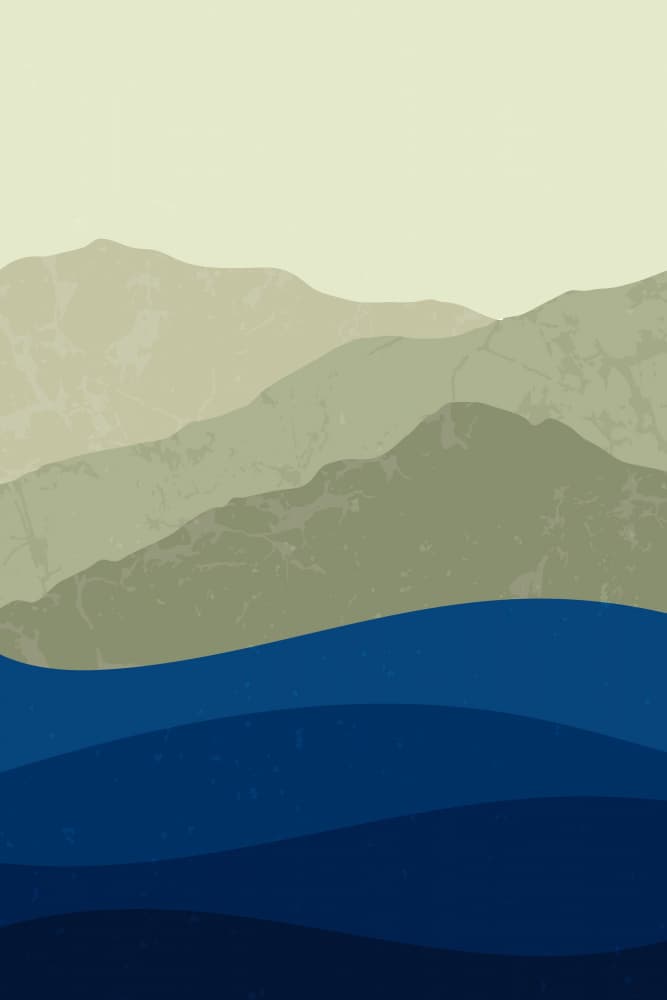 Layered Mountains Blue Water by jay stanley — canvas wall art