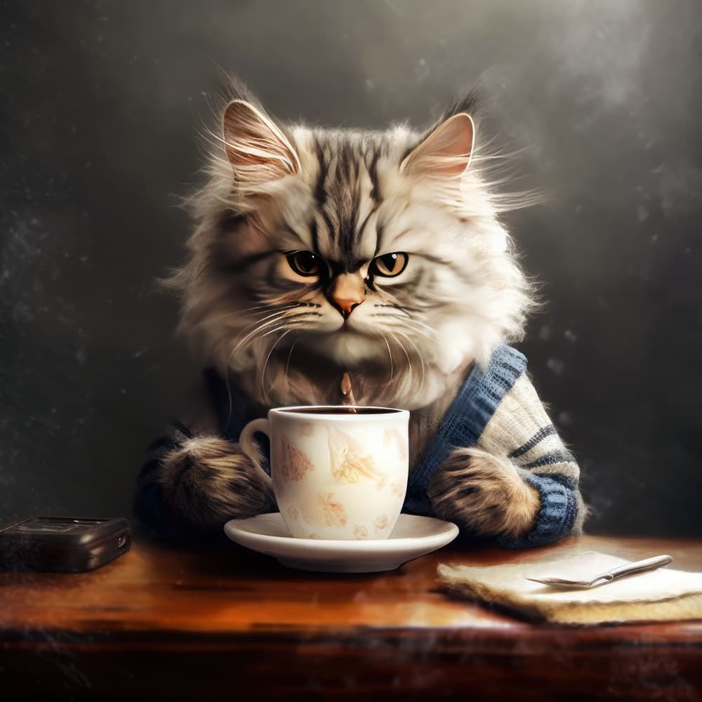Grumpy Cat Coffee by Justyna Jaszke — canvas wall art