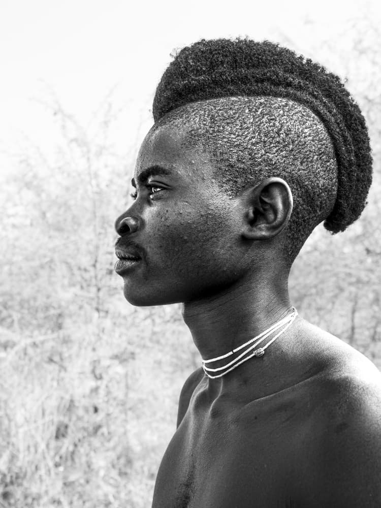 Striking Mohawk Profile by Elena Molina — canvas wall art