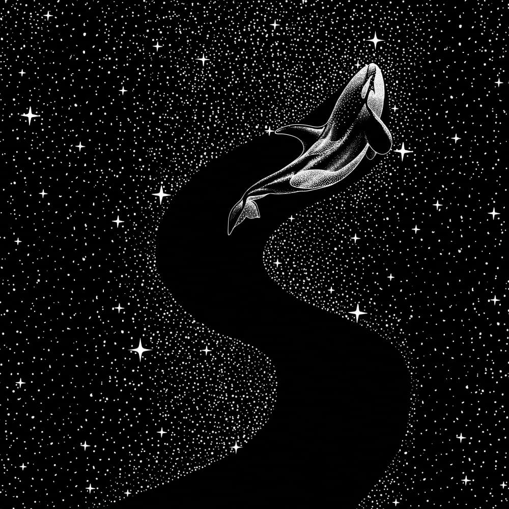 Orca Through Stars by Alirıza ÇAKIR — canvas wall art