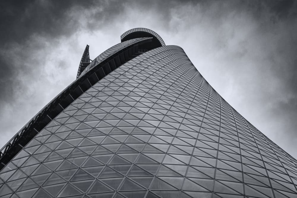 Dramatic Spiral Skyscraper by Satoshi Hatsumori — canvas wall art