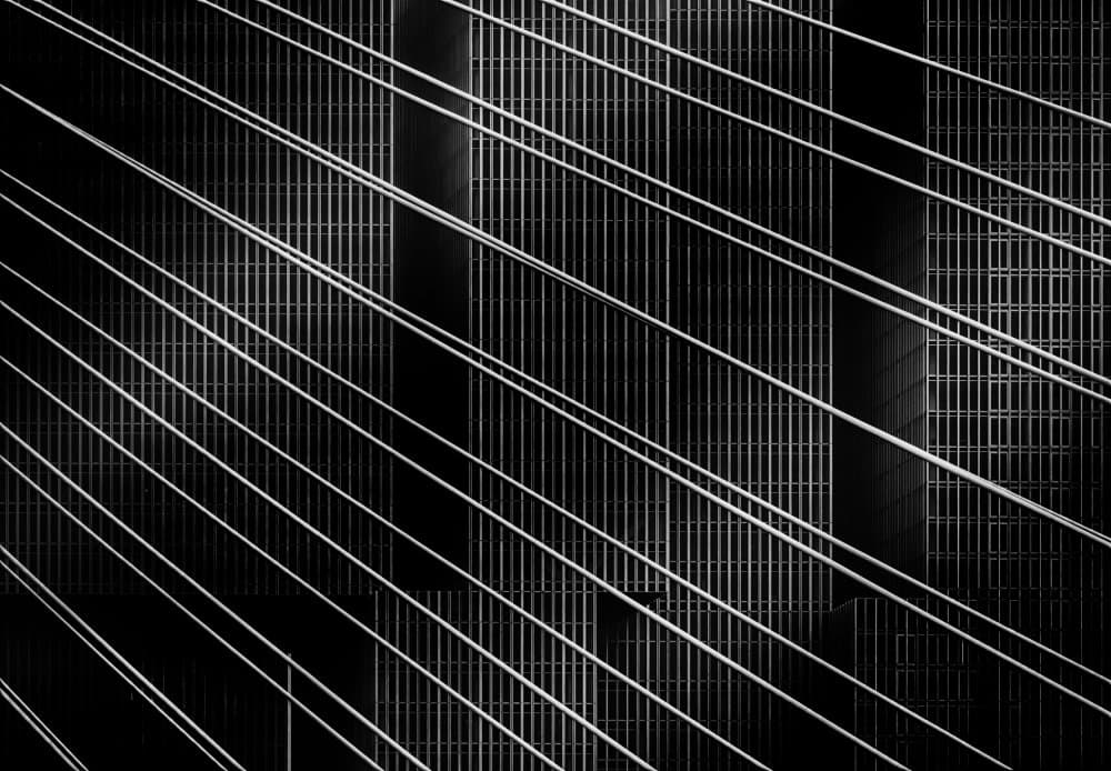 Monochrome Geometric Lines by Greetje van Son — canvas wall art