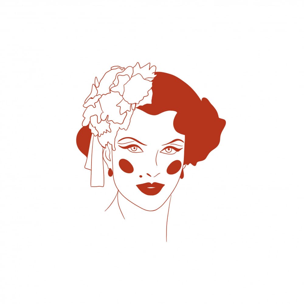 Retro Beauty Portrait by Mela Patterns — canvas wall art