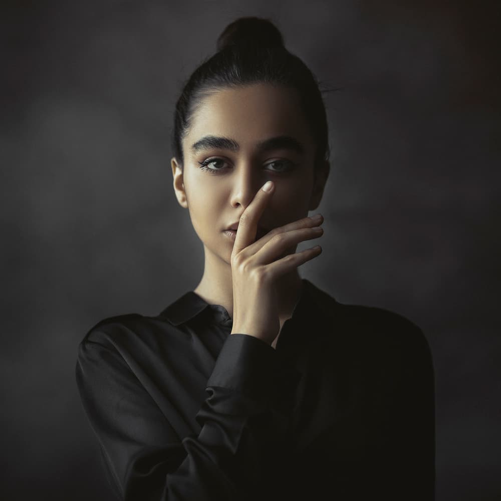 Mysterious Woman Gaze by Amin Hamidnezhad — canvas wall art
