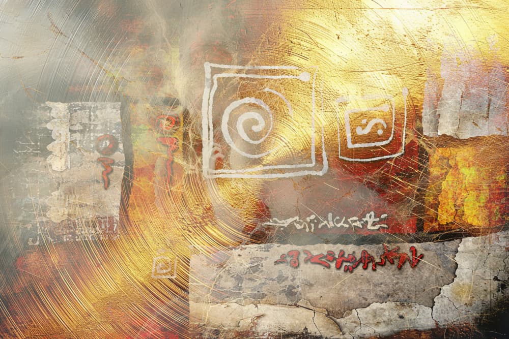 Abstract Grunge Art Elements On a Textured Background 19 by Rafal Kulik — canvas wall art