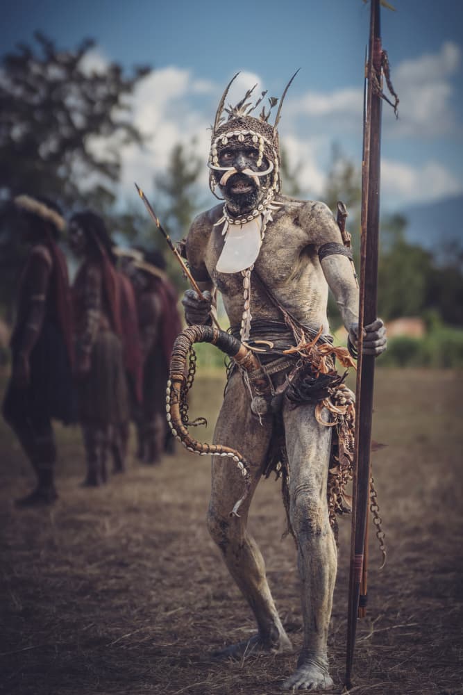 Papua New Guinea Warrior by HIRAK BHATTACHARJEE — canvas wall art