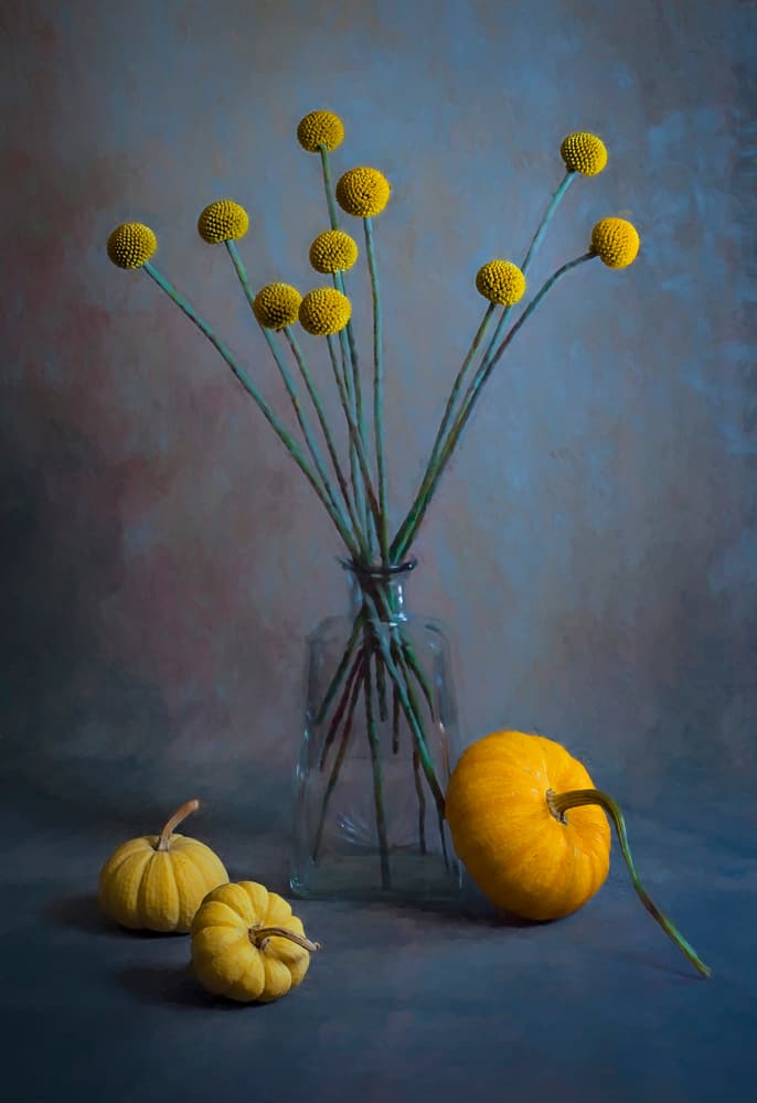 Golden Fall Still Life by Lydia Jacobs — canvas wall art