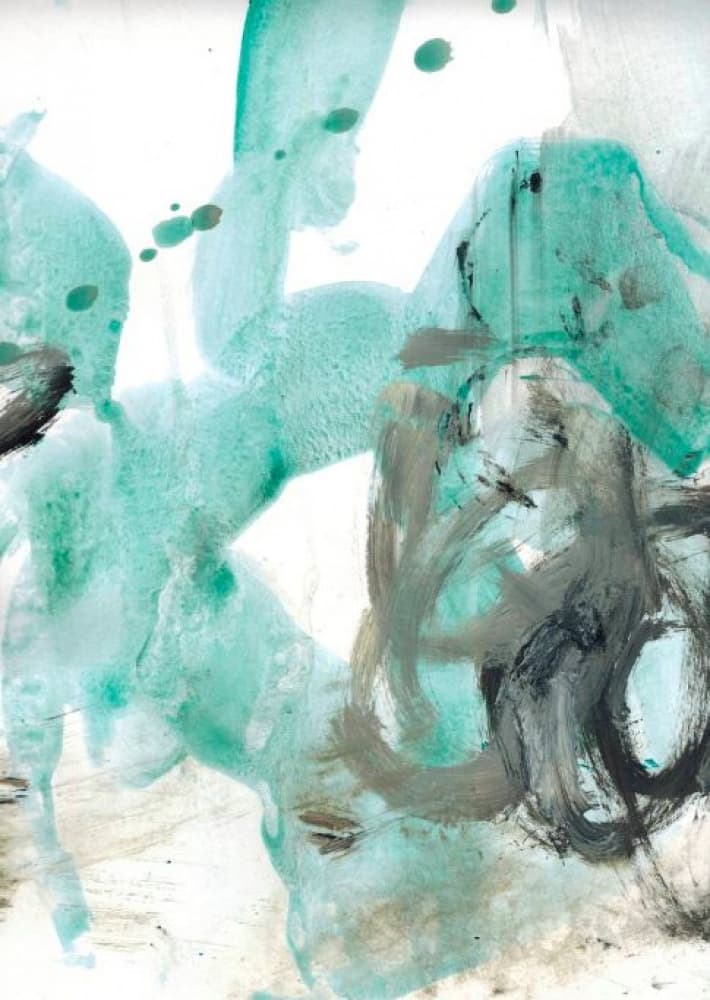 Fluid Teal Strokes by Deb Chaney — canvas wall art