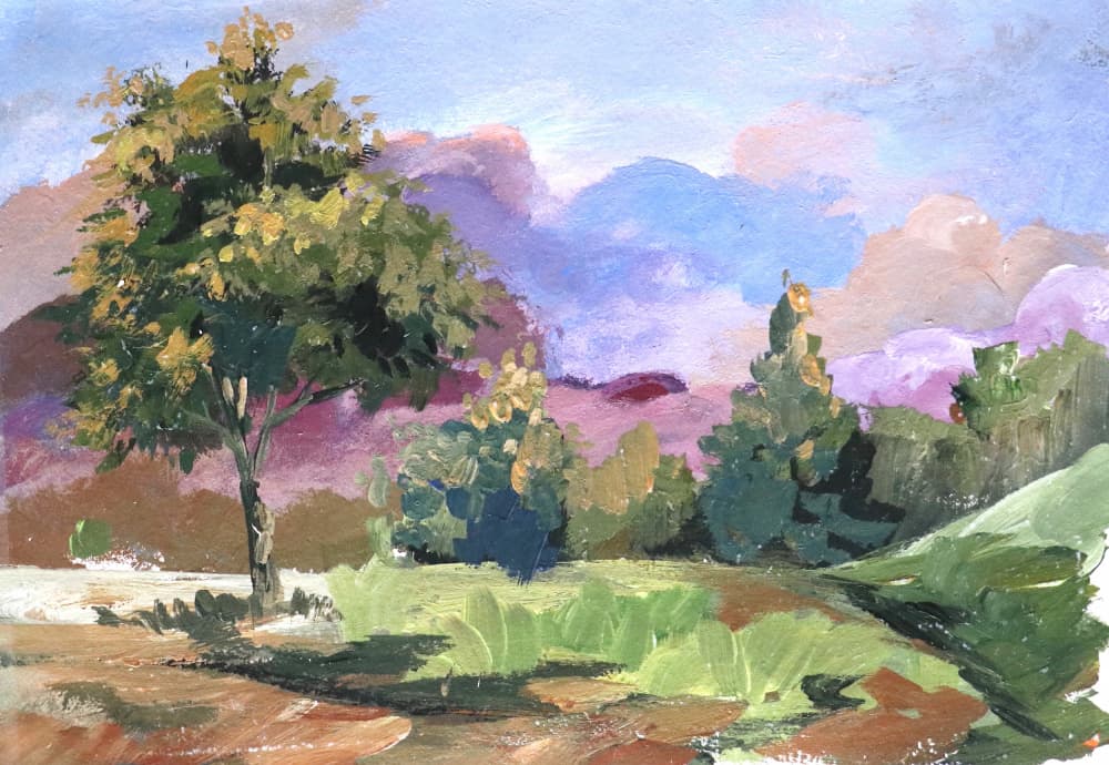 Pastel Cloudscape Tree by Santhosh ch — canvas wall art