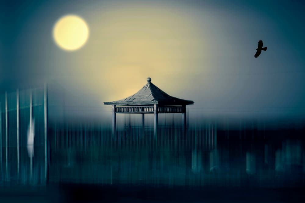 Moonlit Zen Pagoda by MingLun Tsai (蔡明倫) — canvas wall art