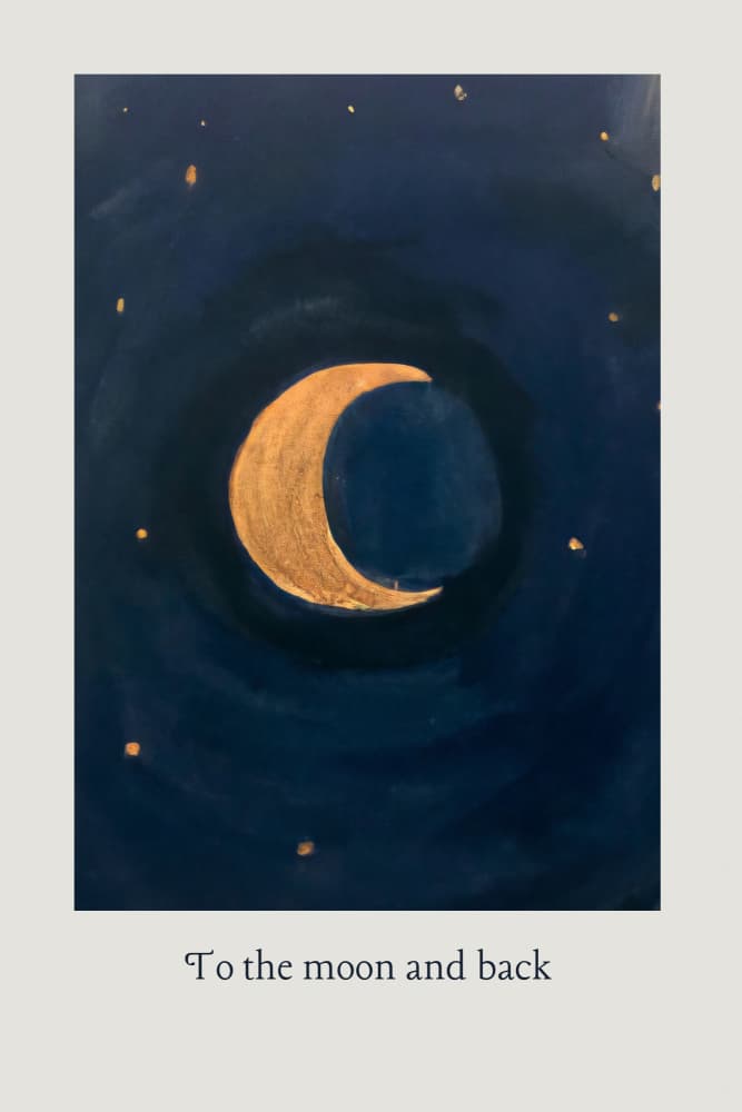 Golden Crescent Moon by Merel Takken — canvas wall art