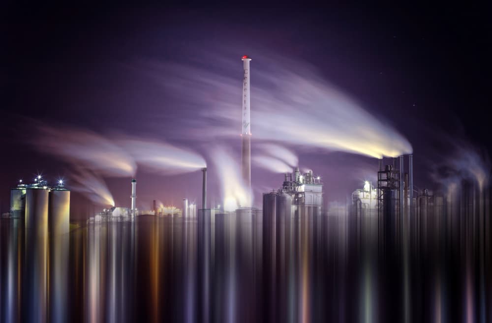 Industrial Night Glow by Erhard Batzdorf — canvas wall art