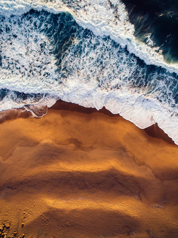 Ocean Waves Golden Beach by Javier Pardina — canvas wall art