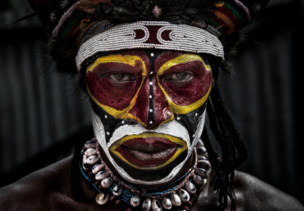Intense Tribal Face by Joxe Inazio Kuesta Garmendia — canvas wall art
