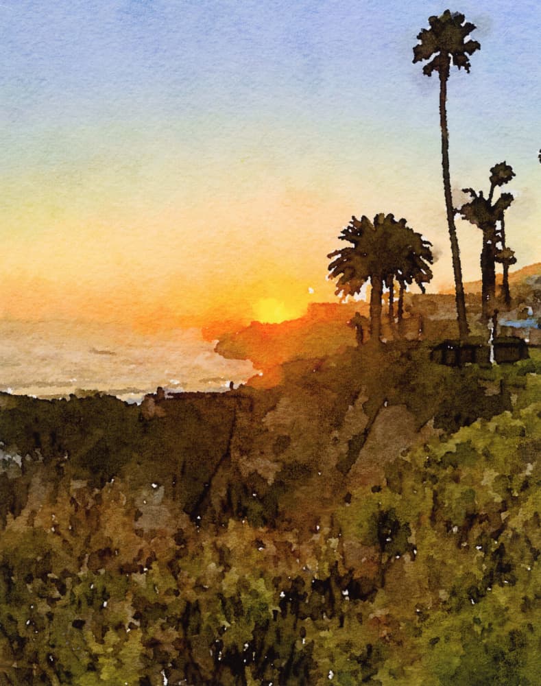 Golden Coastal Sunset by Breanna Megan Studio — canvas wall art