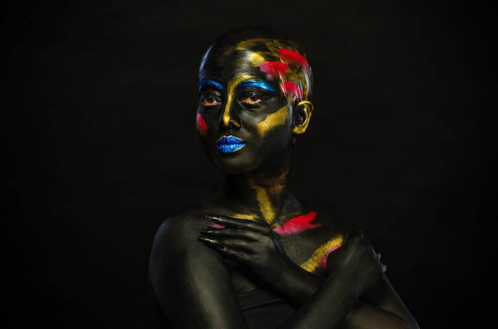 Bold Body Paint Portrait by Som Prasad — canvas wall art