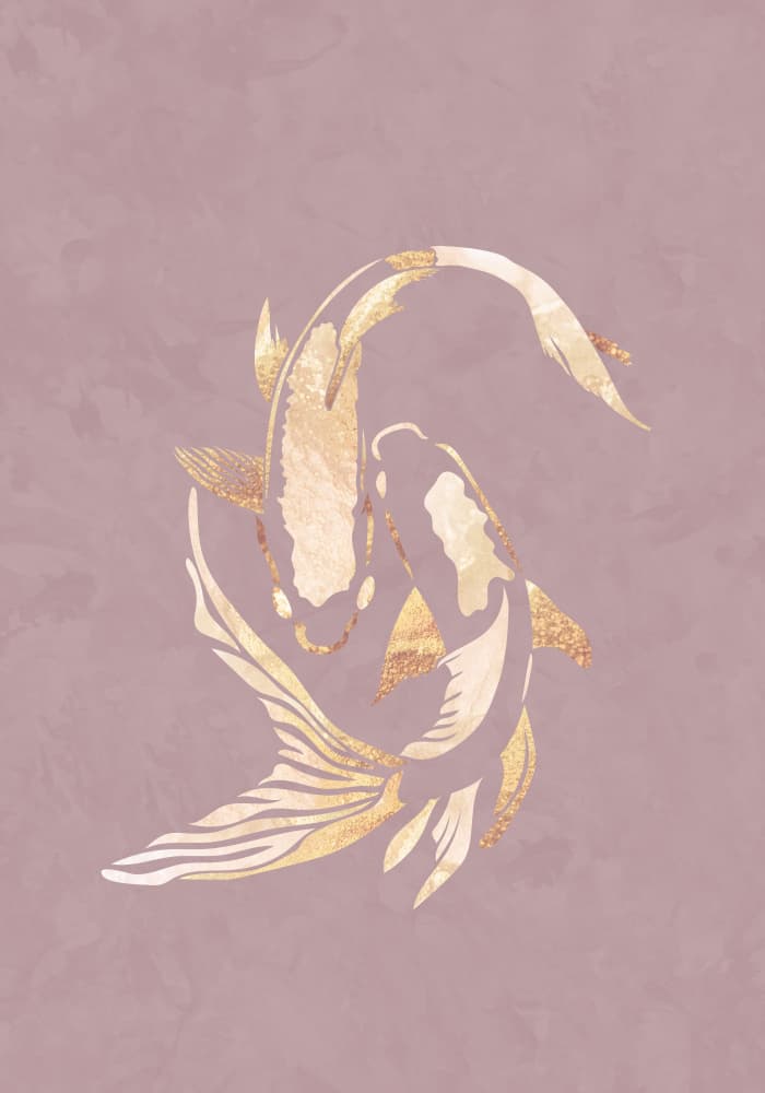 Golden Koi Pair by Sarah Manovski — canvas wall art