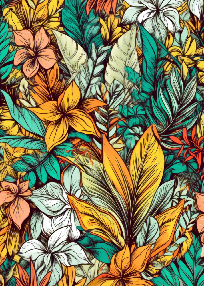Vibrant Tropical Foliage by Justyna Jaszke — canvas wall art