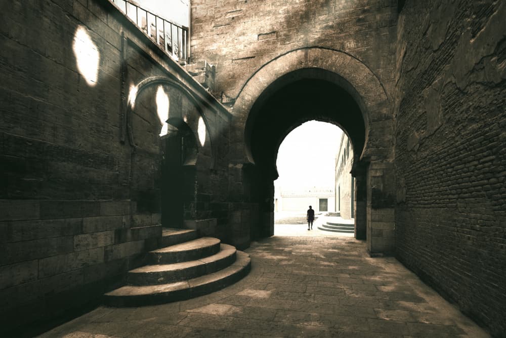 Solitary Archway Path by Nader El Assy — canvas wall art