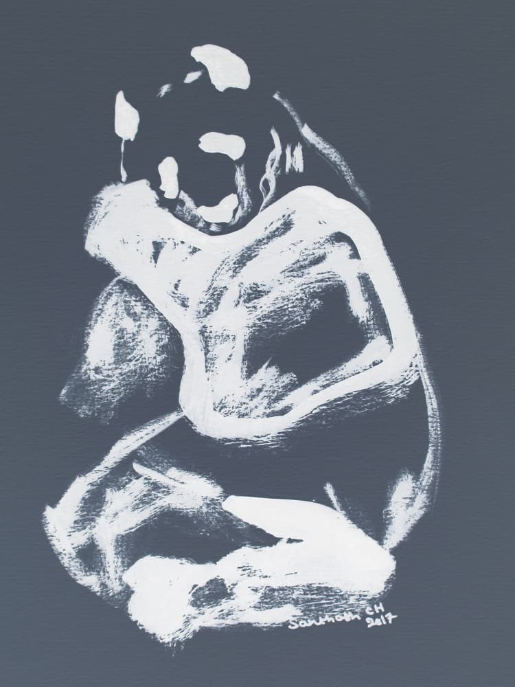 Serene White Nude Figure by Santhosh ch — canvas wall art