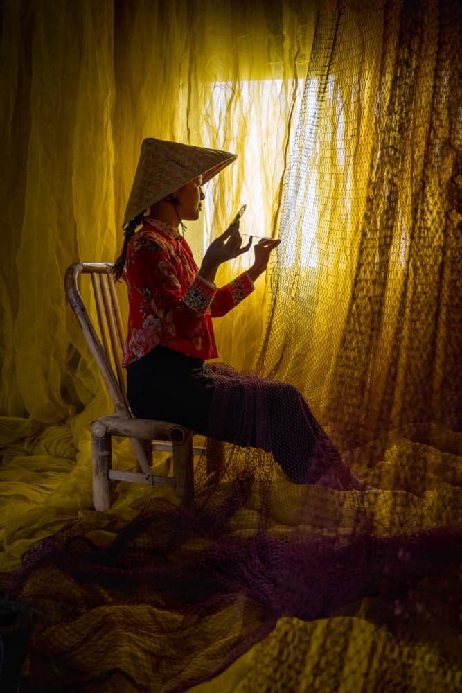 Golden Net Craft by Songlin Xu — canvas wall art