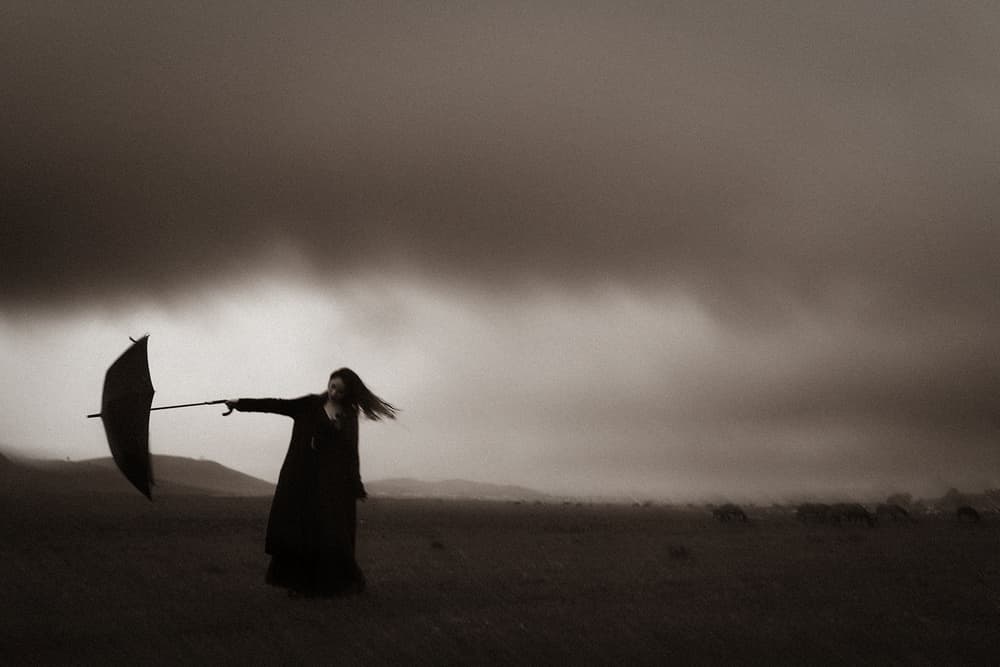 Woman's Stormy Struggle by Bingo Z — canvas wall art