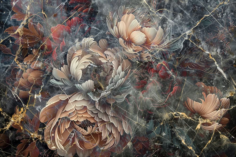 Opulent Floral Marble by Rafal Kulik — canvas wall art