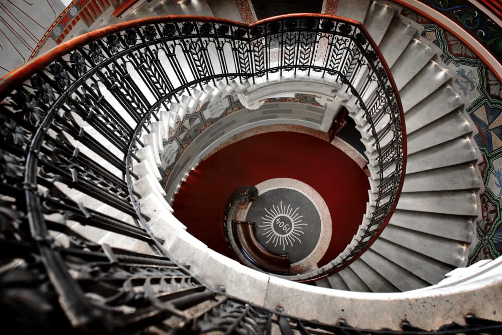 Grand Spiral Staircase by Jorge Pimenta — canvas wall art