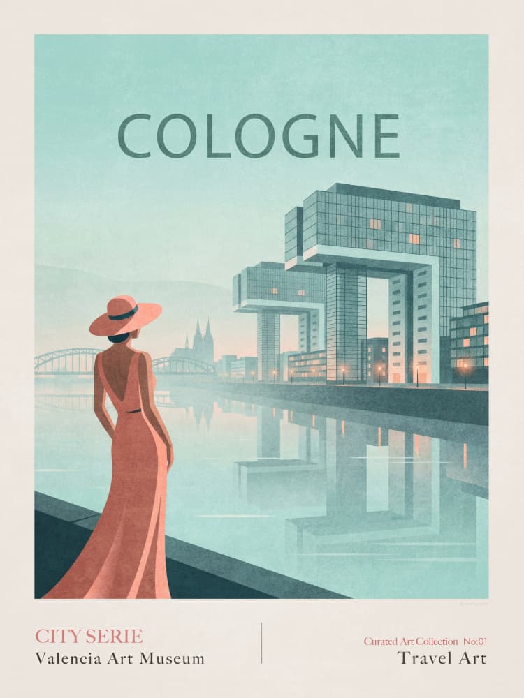 Woman Overlooking Cologne by Emel Tunaboylu — canvas wall art
