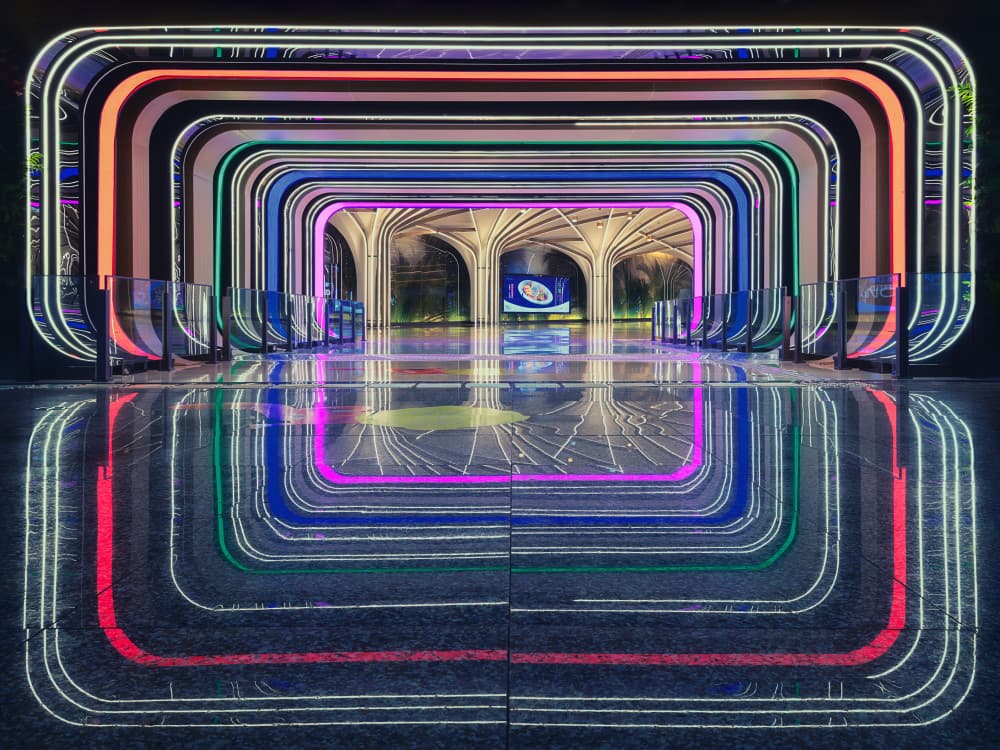 Vibrant Reflective Tunnel by Mei Xu — canvas wall art