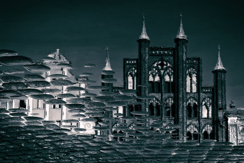 Rippling Gothic Architecture by Hans-Wolfgang Hawerkamp — canvas wall art