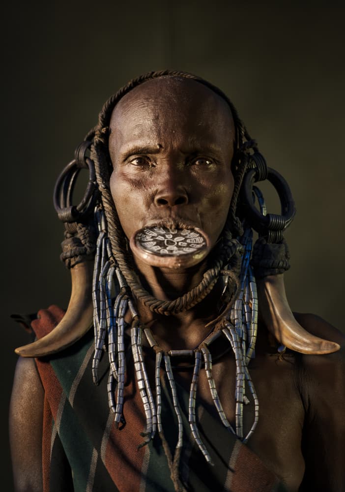 Mursi Woman Lip Plate by E.L The — canvas wall art