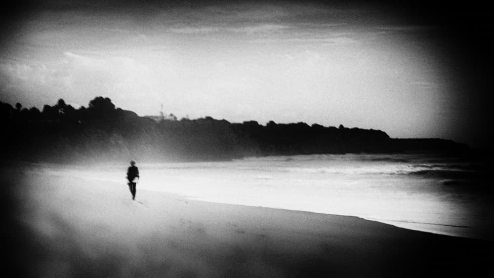 Solitary Beach Walk by Ina Tänzer — canvas wall art
