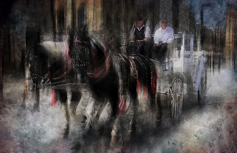Moody Horse Carriage by Jan van der Linden — canvas wall art