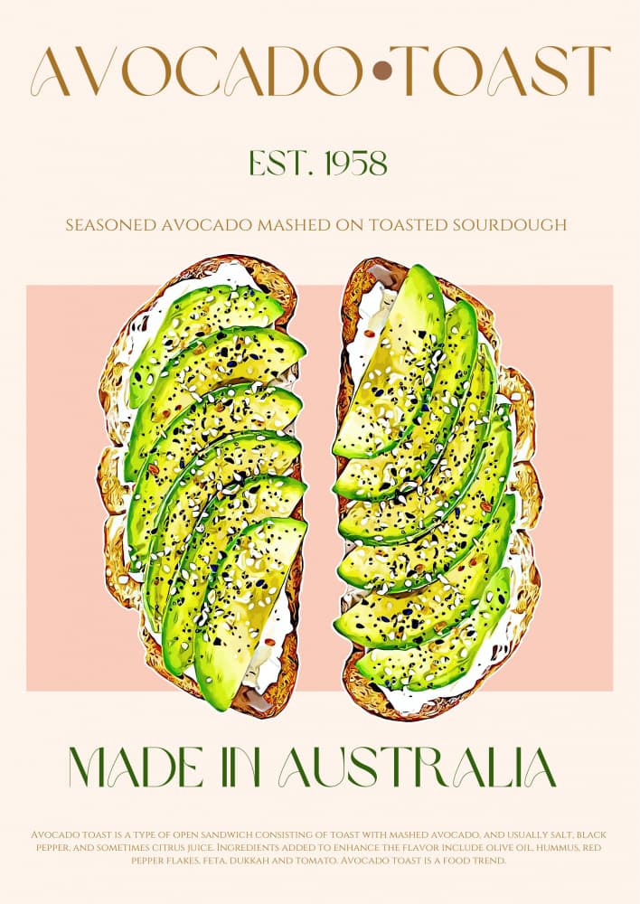 Classic Avocado Toast by Nazma Khokhar — canvas wall art