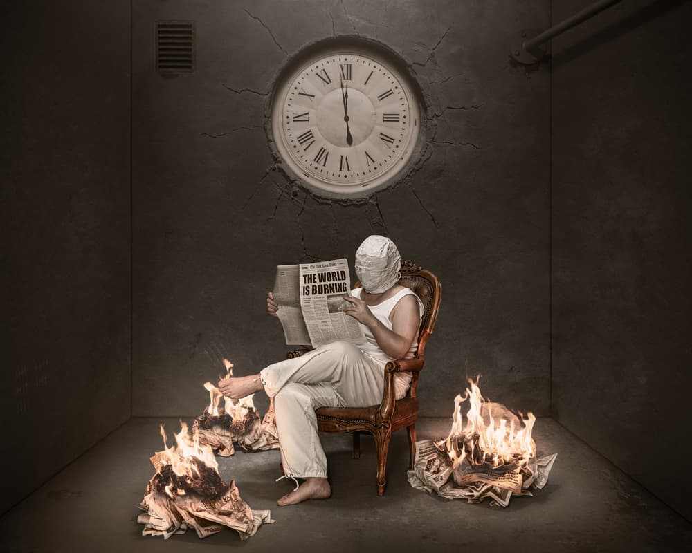 World Burning Indifference by Petri Damstén — canvas wall art