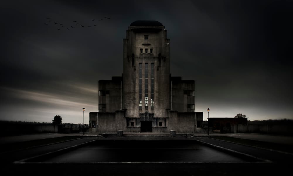 Ominous Concrete Tower by Wim Schuurmans — canvas wall art