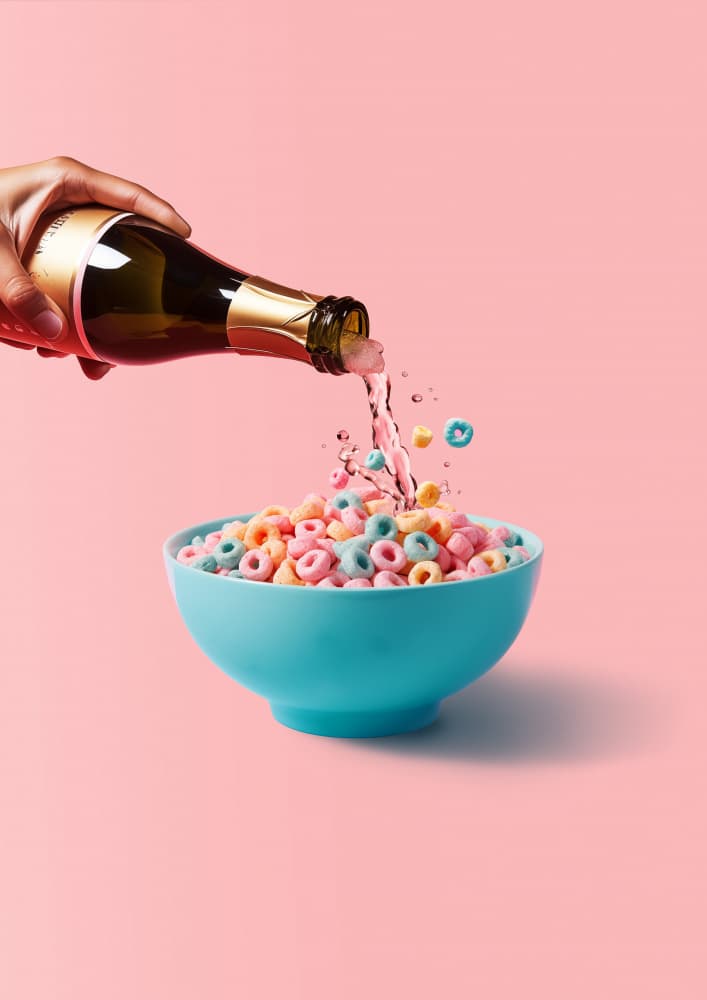 Champagne Cereal Splash by Artem Pozdniakov — canvas wall art