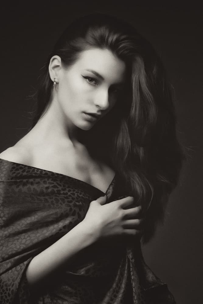 Elegant Woman's Gaze by Jan Slotboom — canvas wall art