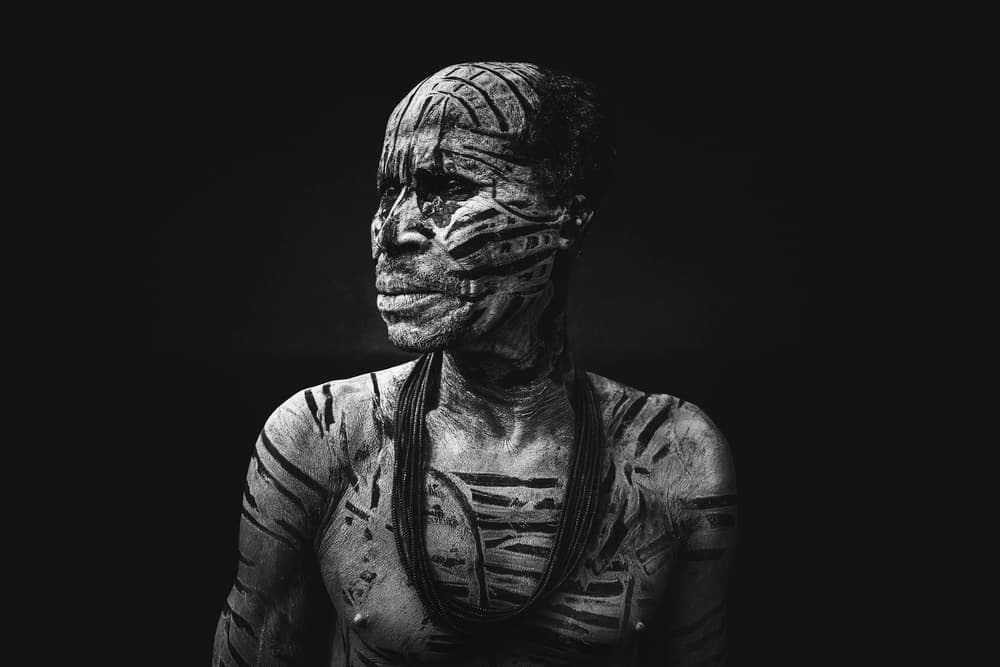 Painted Tribal Man by Svetlin Yosifov — canvas wall art