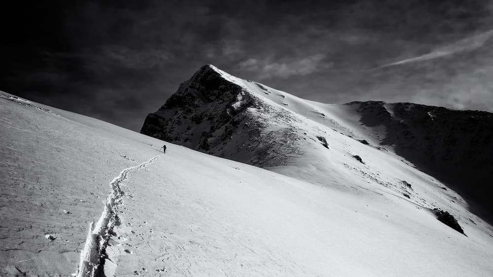 Snowy Mountain Ascent by Marcel Rebro — canvas wall art
