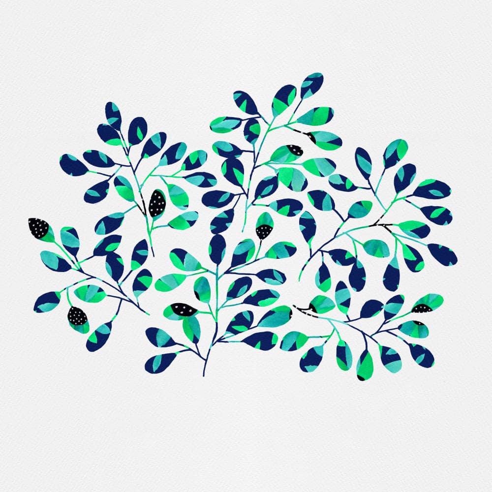 Abstract Teal Foliage by Michele Channell — canvas wall art