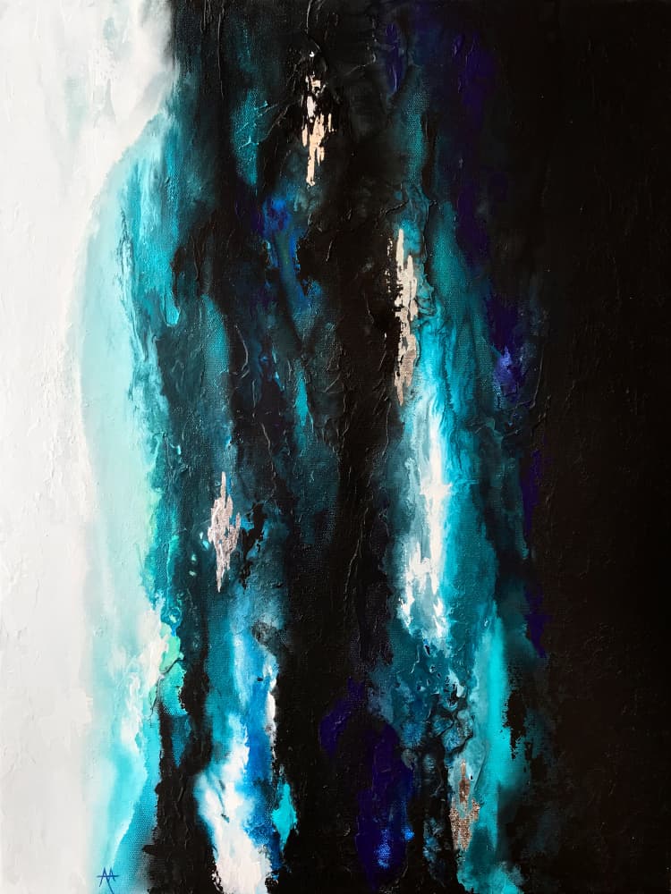 Deep Teal Current by Alyson Storms — canvas wall art
