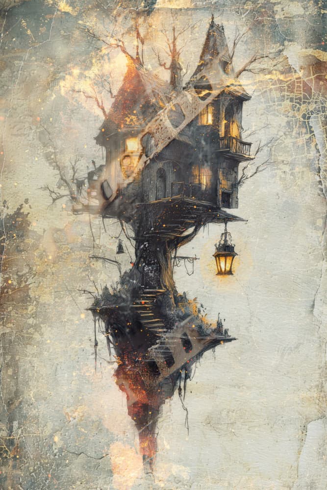 Enchanted Floating Treehouse by Rafal Kulik — canvas wall art
