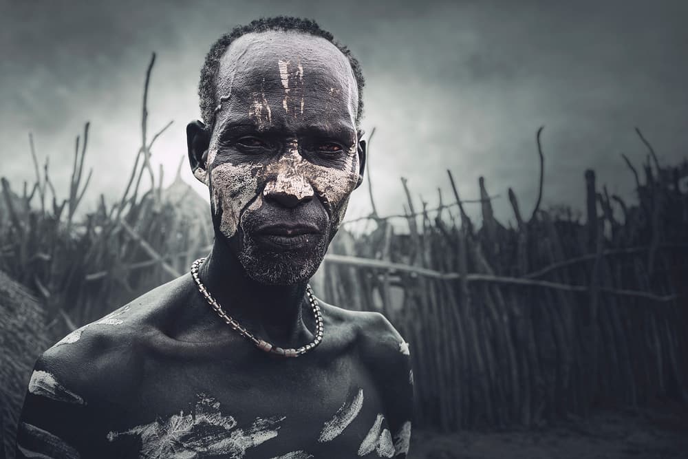 Intense Tribal Man by Svetlin Yosifov — canvas wall art