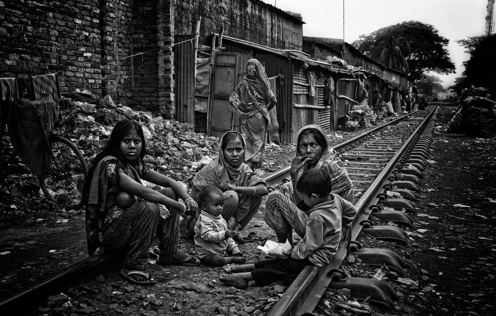Slum Life By The Tracks by Joxe Inazio Kuesta Garmendia — canvas wall art