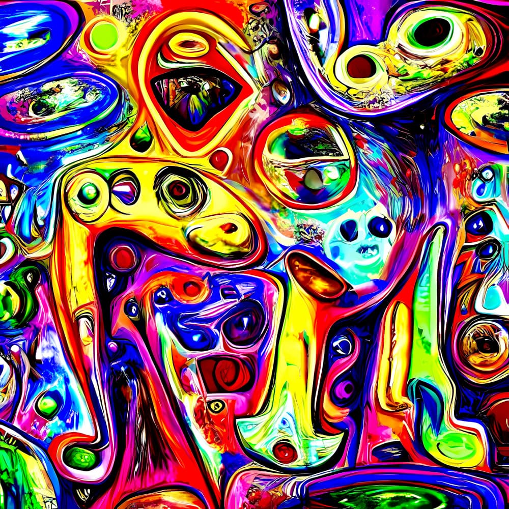 Psychedelic Flowing Colors by mnemonixART — canvas wall art