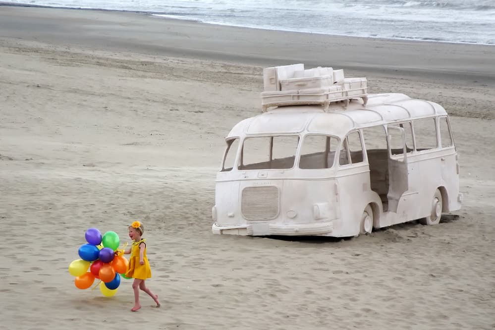 Child's Beach Bus Dream by Lus Joosten — canvas wall art
